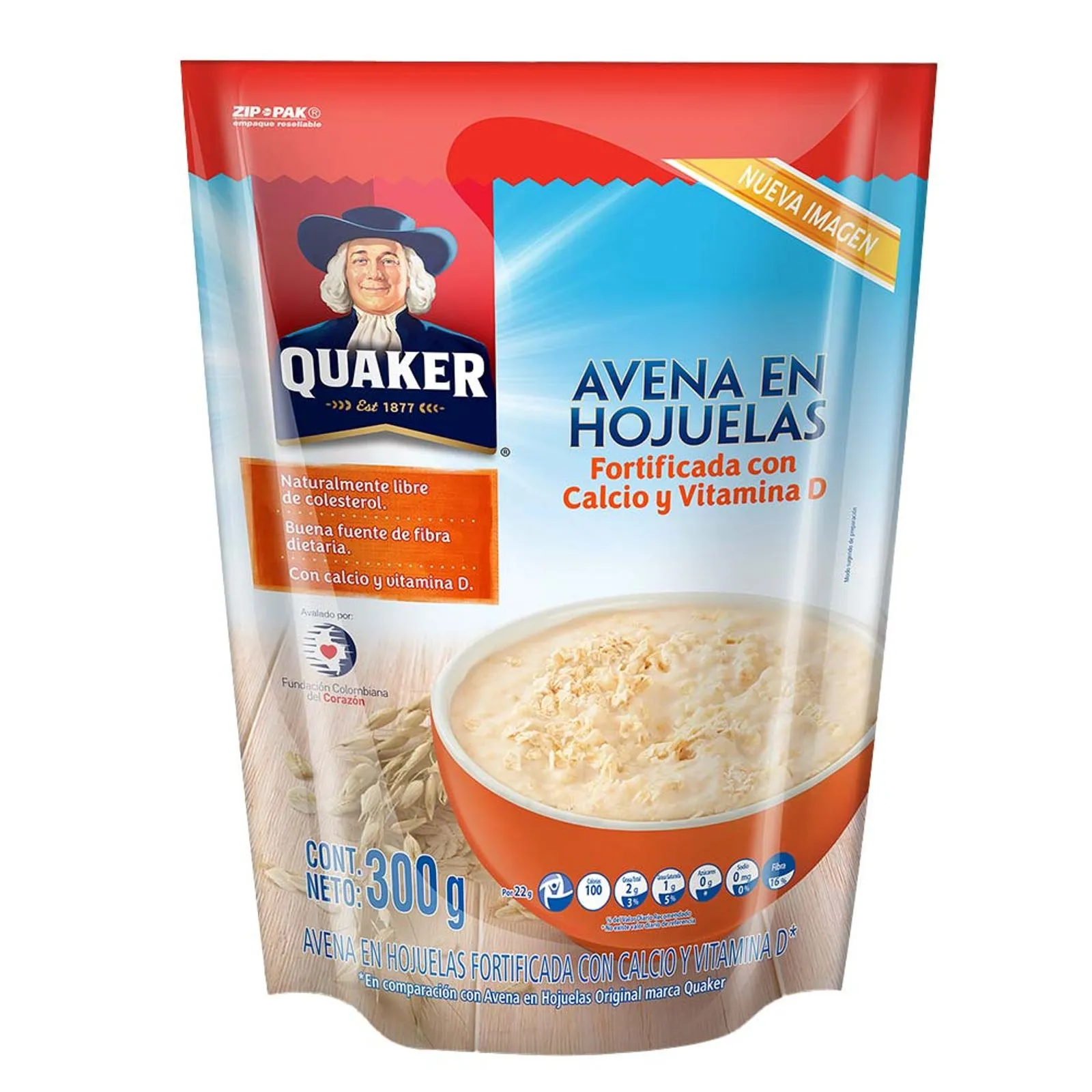 Avena Quaker fortificada hojuelas x300g