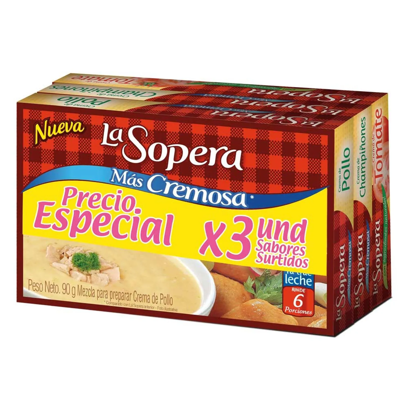 Crema La Sopera surtida x3und x90g c-u