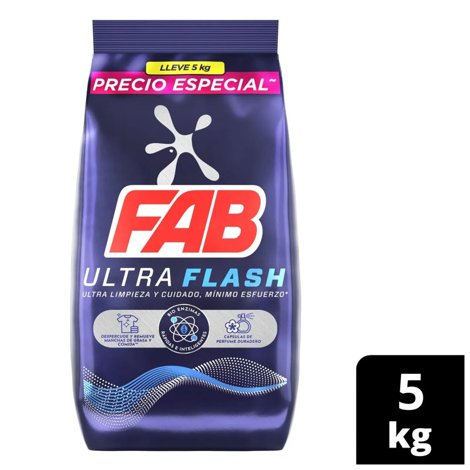 Detergente Fab Ultra Flash en Polvo 5kg