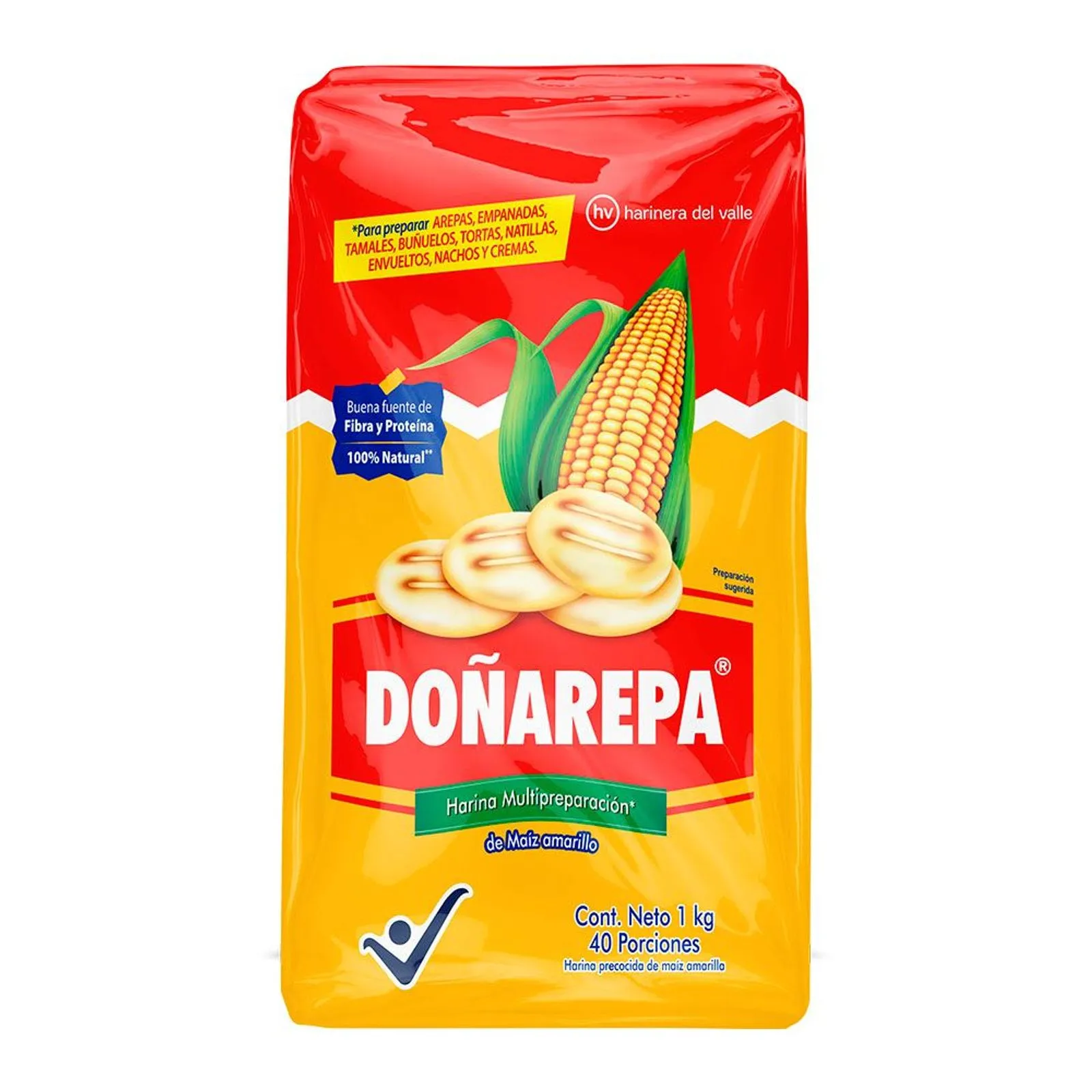 Harina Doñarepa precocida maíz amarillo 1kg