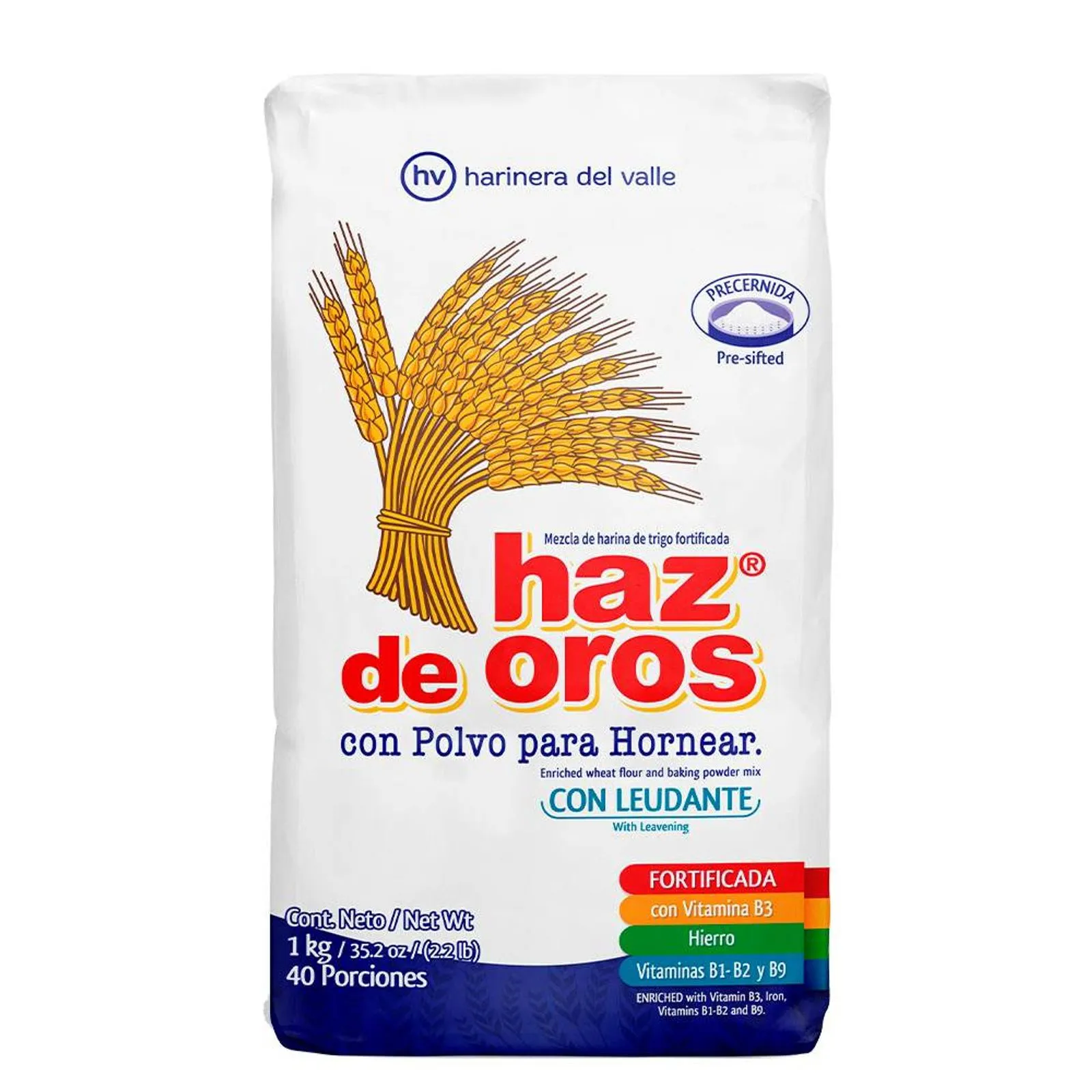 Harina de trigo Haz De Oros con polvo para hornear 1kg