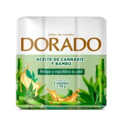 Jabón de Tocador Dorado Aceite de Cannabis y Bambú