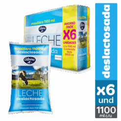Leche Deslactosada Alpina Bolsa x6 Und x1100ml