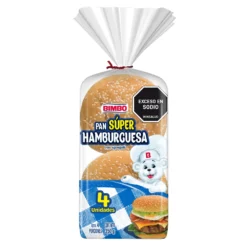 Pan Súper Bimbo Hamburguesa 350g x4 unds con Ajonjolí