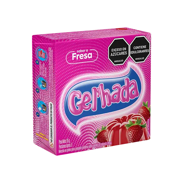 Gelatina De Fresa Gelhada x 35 gramos