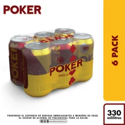 Cerveza Poker lata x6und x330ml c-u